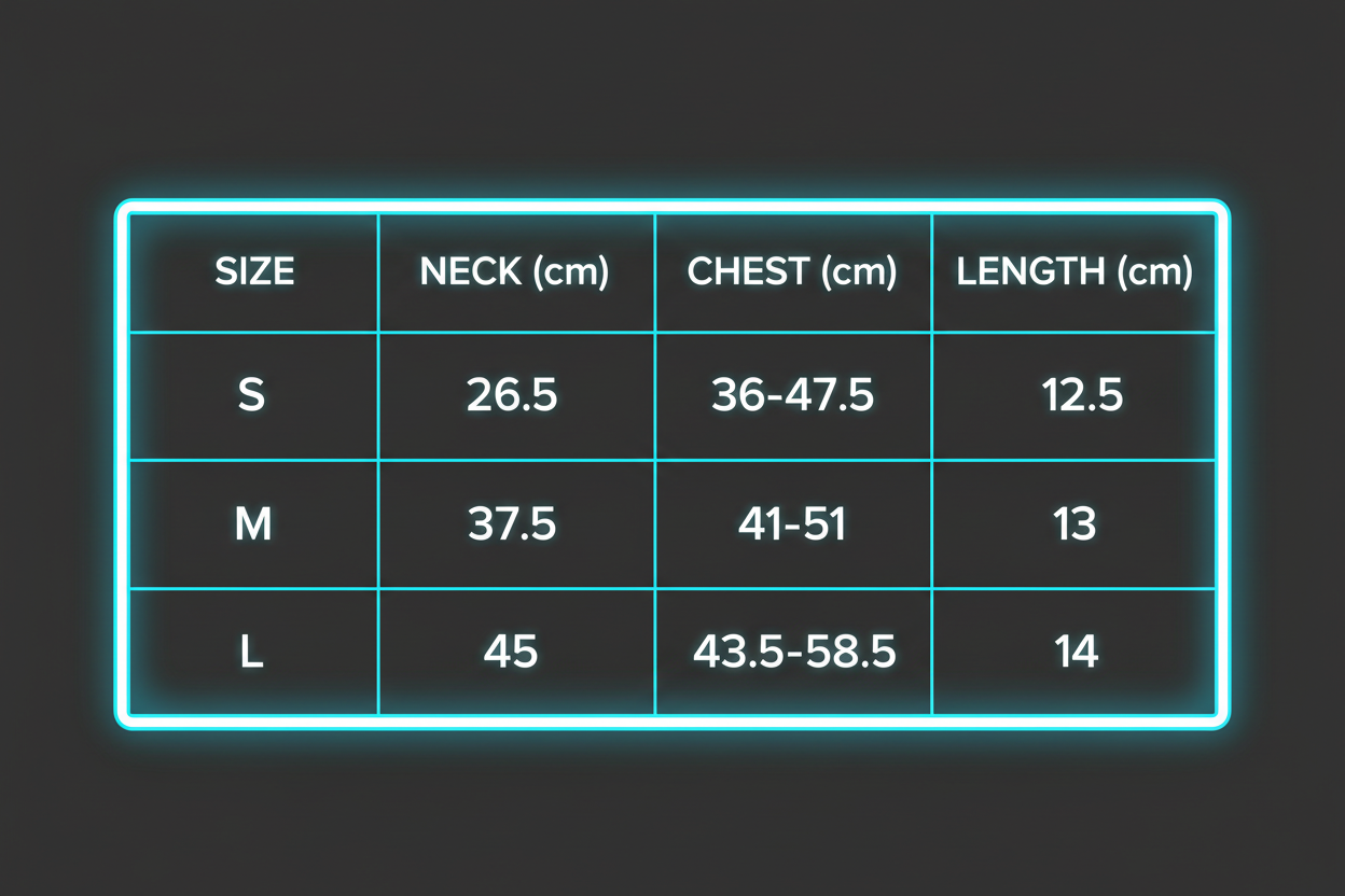 Size Chart - Exact Brand Colors